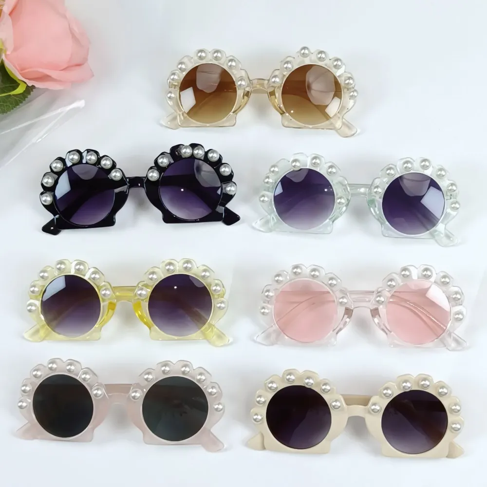 4pcs Kids Sunglasses Shell Glasses Party Glasses Children Sunglasses Kids Eyeglasses Props