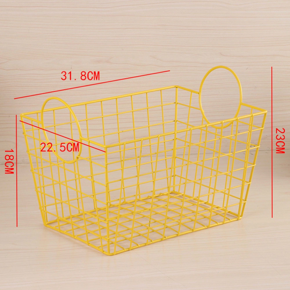 Bathroom Iron Shower Basket Metal Kitchen Storage Shelf Wall Mounted Shower Storage Caddy Shelf Organizer College Student Dormitory Storage Holder (Yellow)