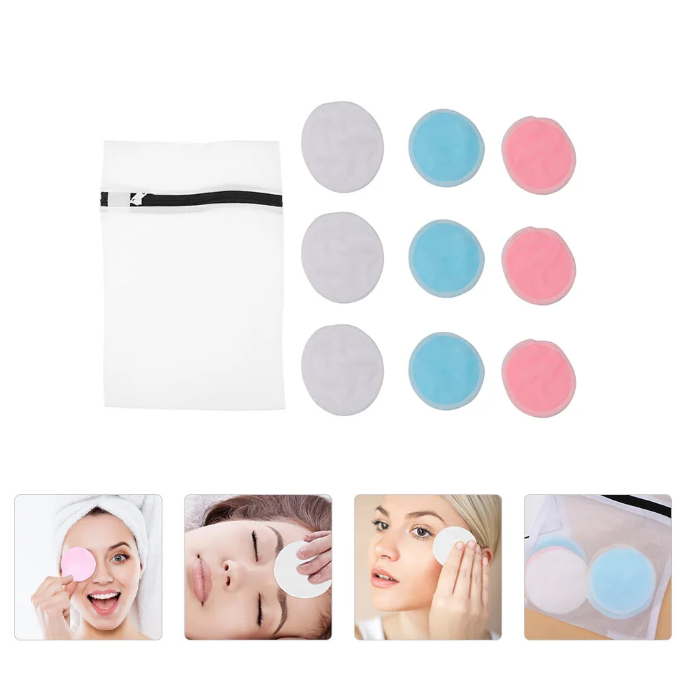 10pcs Practical Makeup Remover Pads Durable Double Layer Bamboo Fiber Pads