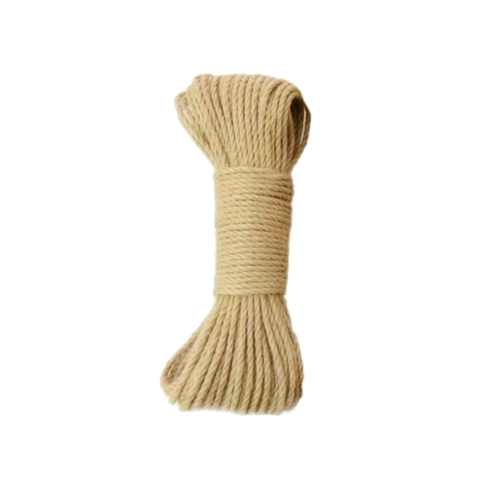 30M Diameter 6mm Hemp Rope Natural Thick Jute Hemp Rope Strong String Craft Twine for DIY Arts Crafts Christmas Gift Packing Floristry Bundling