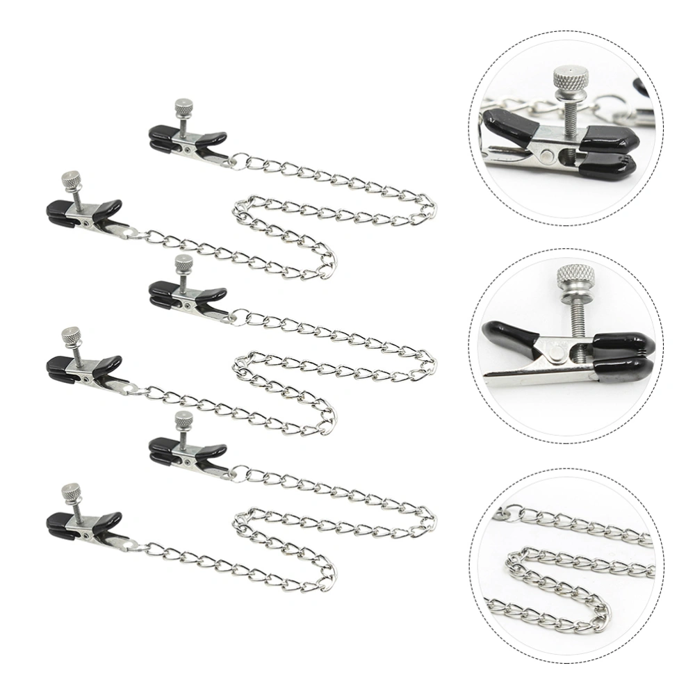 3pcs Metal Chain Clamp Clips Couples Flirt Toys for Women