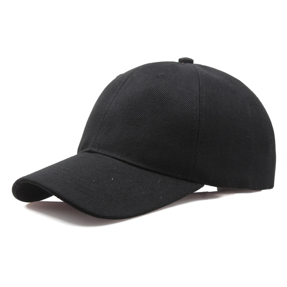 Unisex Solid Casual Blank Plain Snapback Hats Hip-Hop Adjustable Bboy Baseball for Men Women (Black)