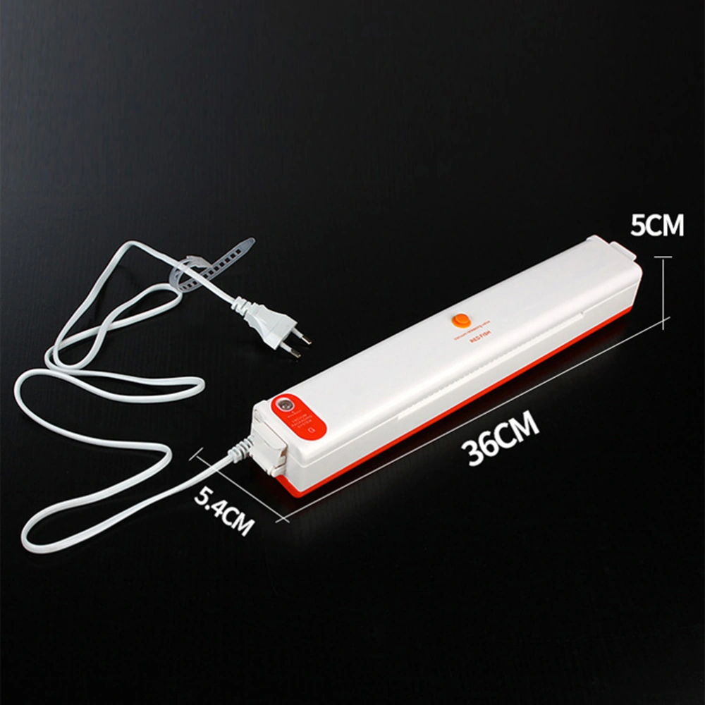 1pc Household Automatic Vacuum Sealer Electric Food Preservation Packaging Machine with EU Plug (Orange)