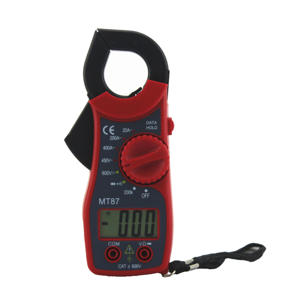 MT87 Digital Multimeter Amper Clamp Meter Current Clamp Pincers Current Voltage Tester (Red)