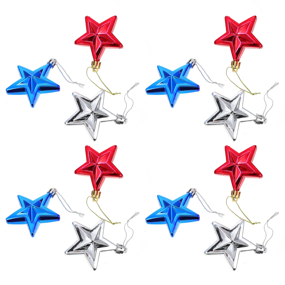 18pcs Independence Day Five-pointed Star Hanging Pendants Party Decorative Props