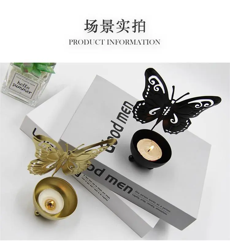 Butterfly Shaped Taper Candle Holder Decorative Candle Holder Dining Table Candlestick