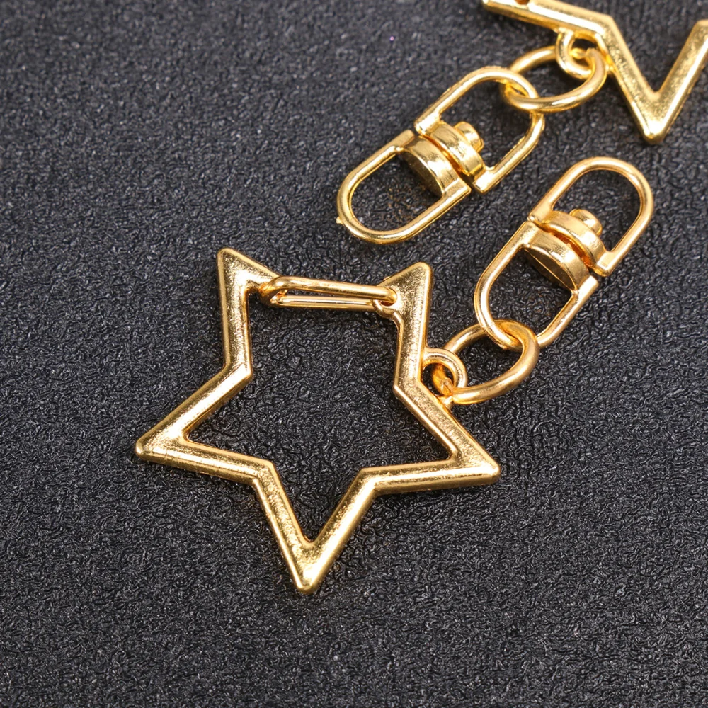 24Pcs Alloy Key Holder Waist Hanging Key Holder Exquisite Star Shaped Car Business Keychain Metal Keyring without Case(Golden)