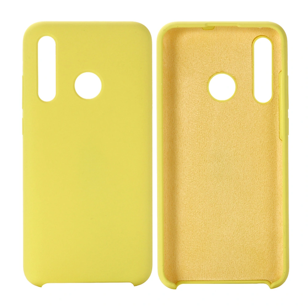 Fashion Liquid Silicone Phone Case Scratch-resistant Shockproof Protective Cover Compatible with Huawei Honor 10i(Yellow)