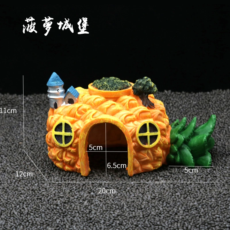 Resin Pineapple Underwater Castle Imitation Castle Aquascape for Aquarium