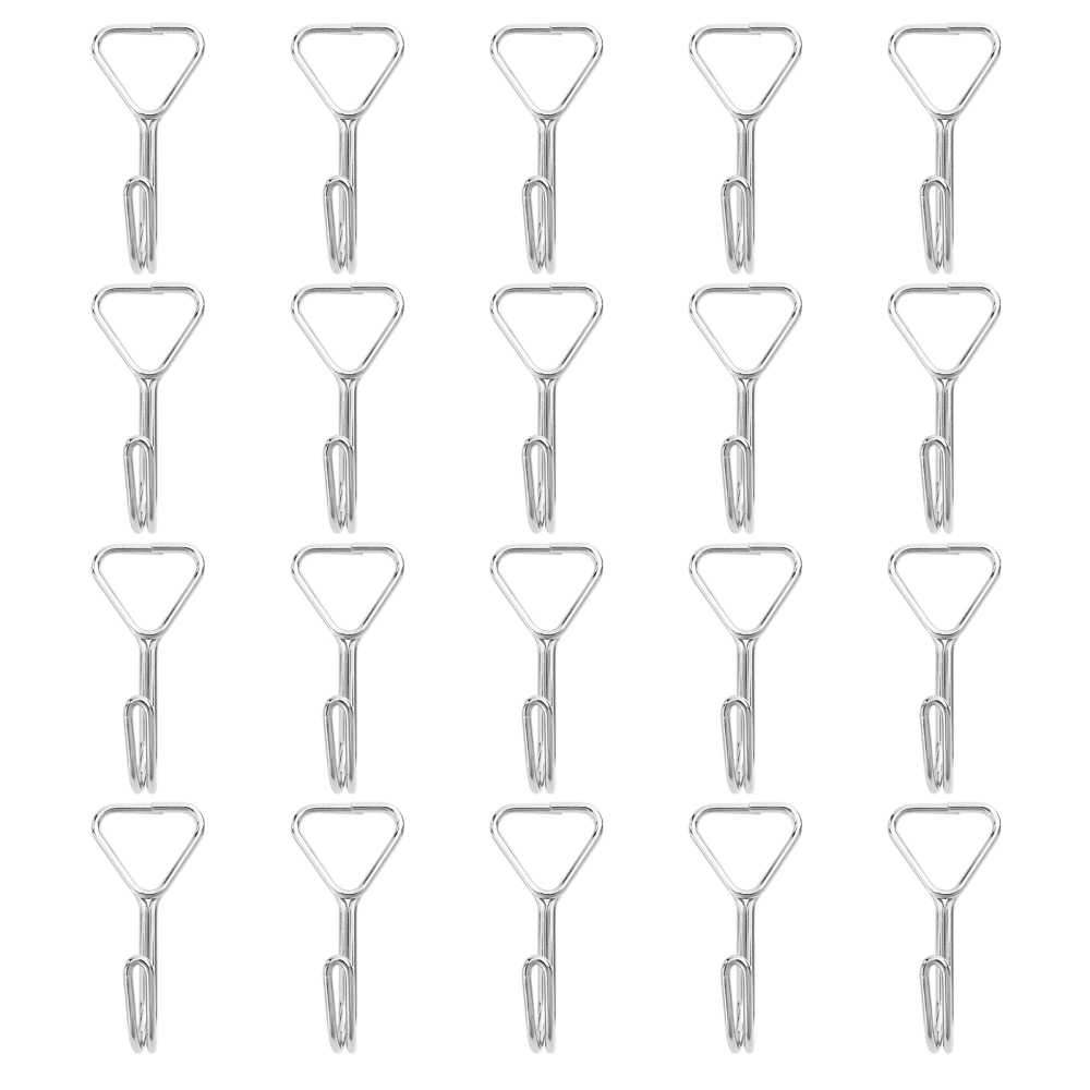 20pcs Stainless Steel Hook Heavy Cargo Strap Hook Rubber Band Pull Rope Hook