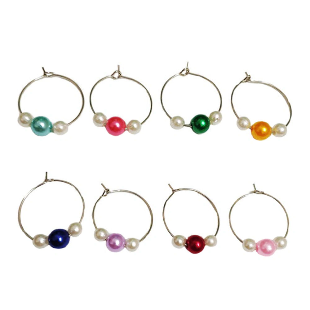 8pcs Professional Wine Glass Charms Wedding Party Wine Glass Rings Drink Tags