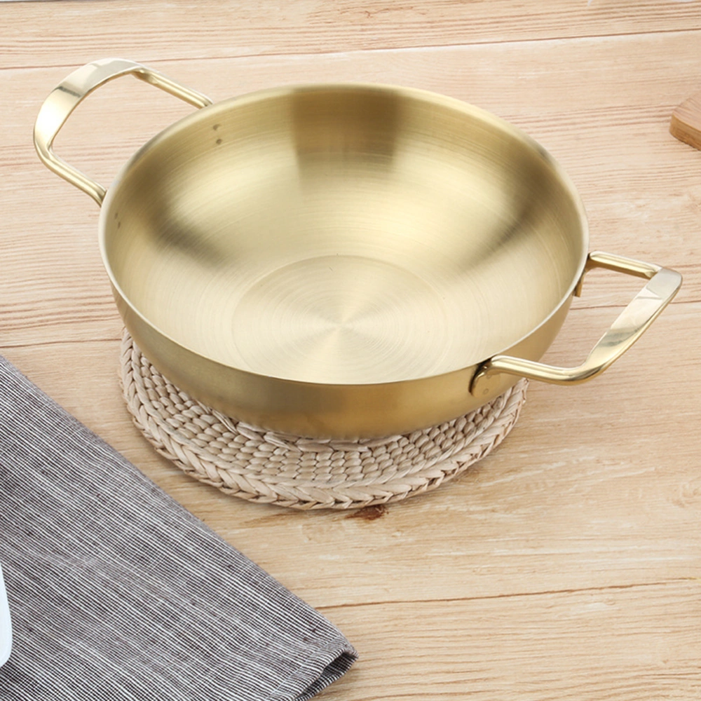 Mini Chef's Classic Stainless Steel Everyday Pan Cookware - Inner Diameter 20cm (Golden)