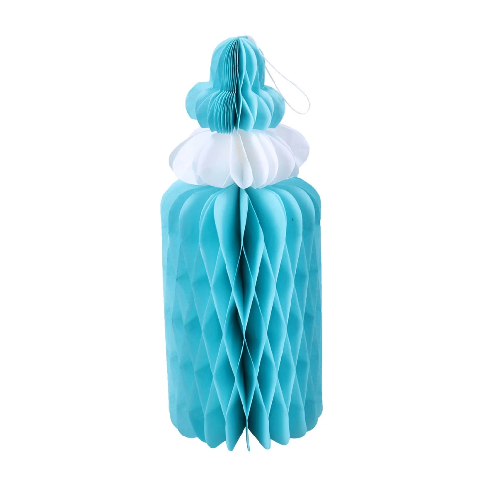 3pcs Milk Bottle Tissue Paper Honeycomb Balls Birthday Decoration for Kids Children (Blue)