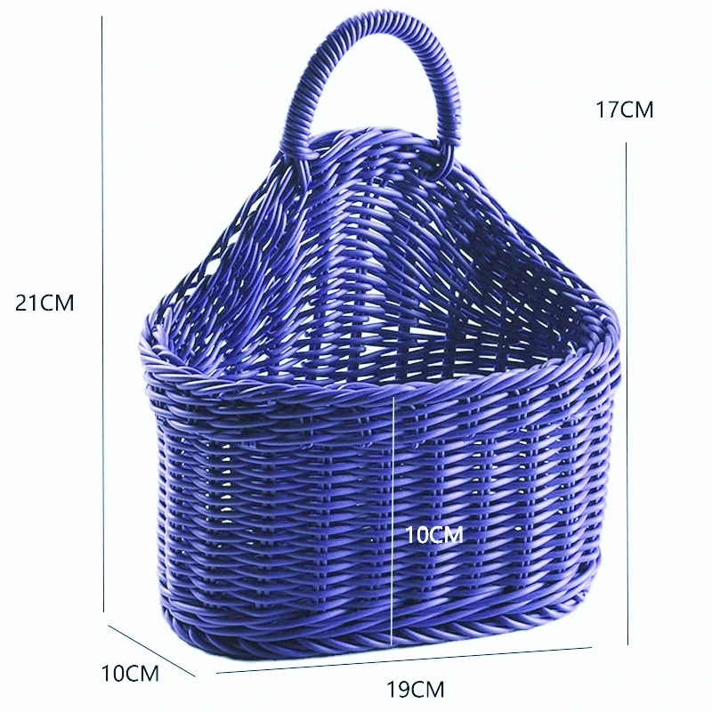 Countryside Style Utensil Holder Plastic Woven Basket Wall-mounted Storage Basket Spoon Basket