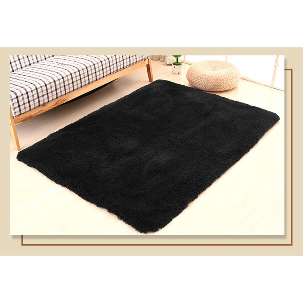 Modern Rugs Living Room Carpet Bedroom Rug for Children Play Solid Home Decorator Floor Mat Carpet 80 x 120CM (Black)