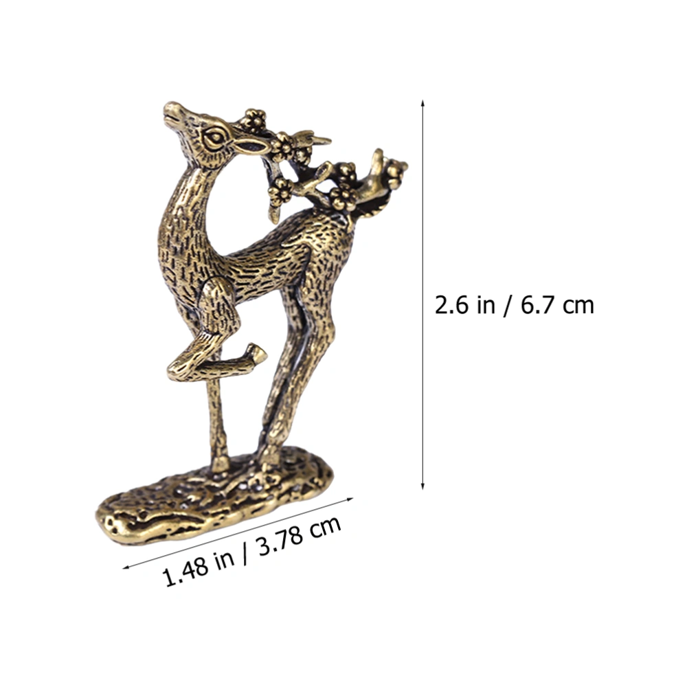 Brass Craft Deer Decor Desktop Sika Deer Statue Adornment Copper Decor