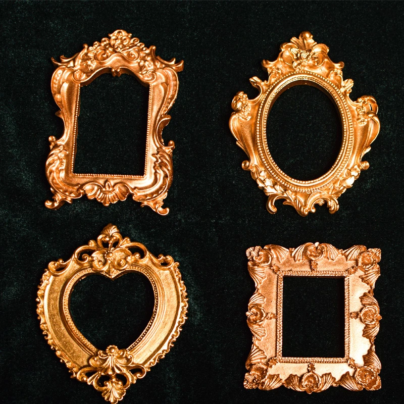 2pcs Small Resin Photo Frame European Style Photo Holder Household Vintage Picture Frame