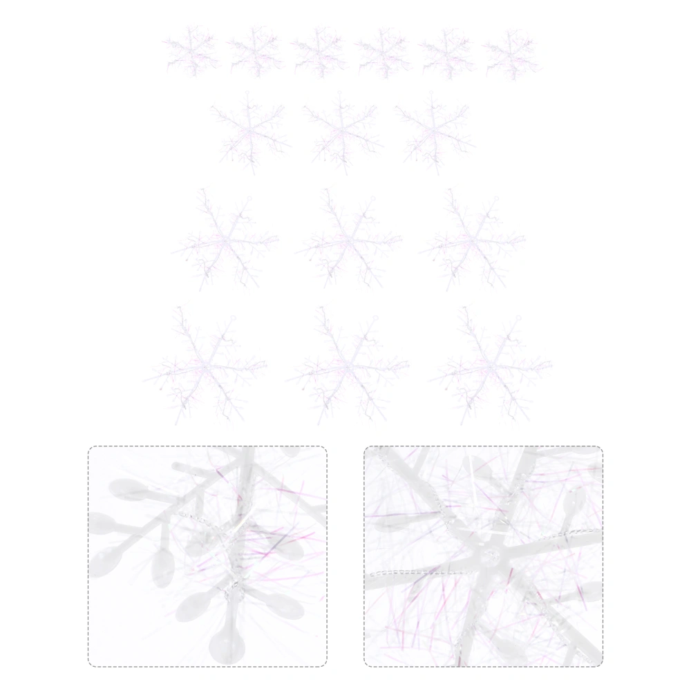 15pcs Christmas Brushed Snowflake Christmas Tree Pendant Snowflake Decoration