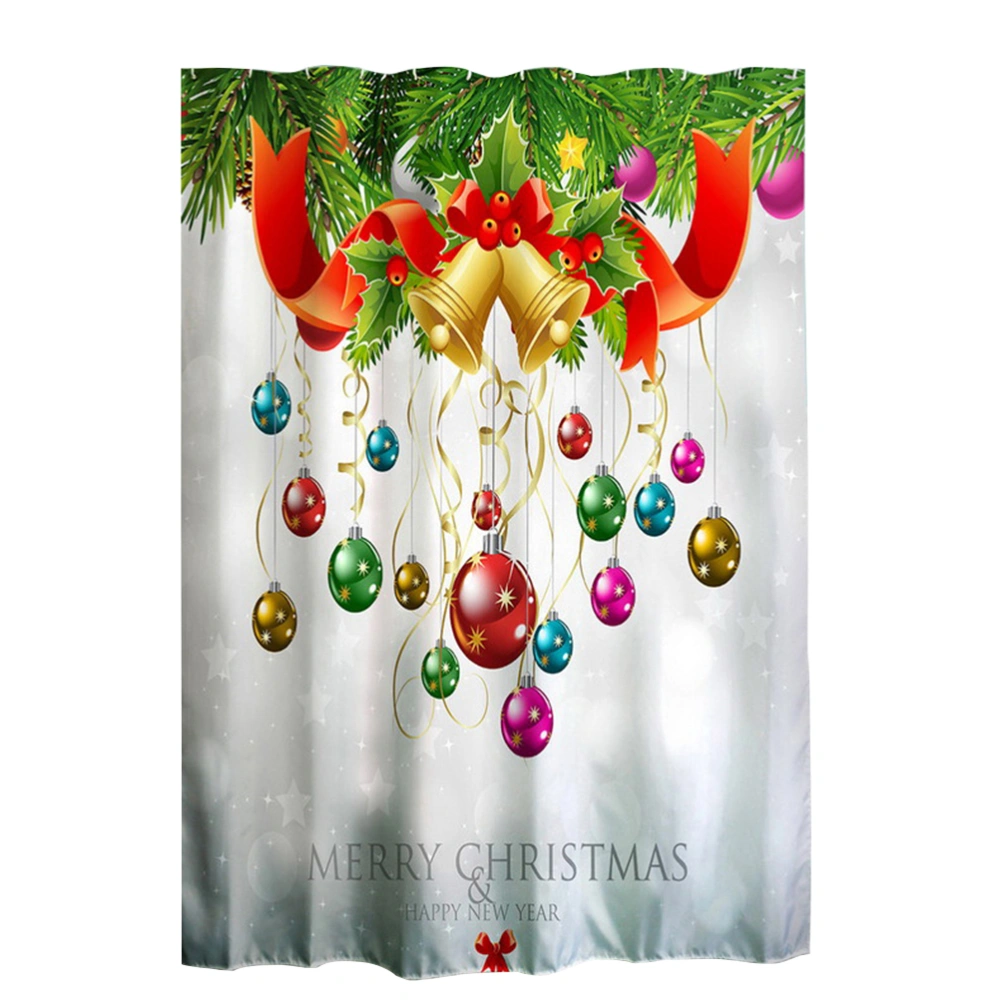 150x180cm Christmas Shower Curtain 3D Printing Curtain Ribbon Bells Home Decor Mildew Proof Waterproof Cloth Bathroom Decor Shower Curtains