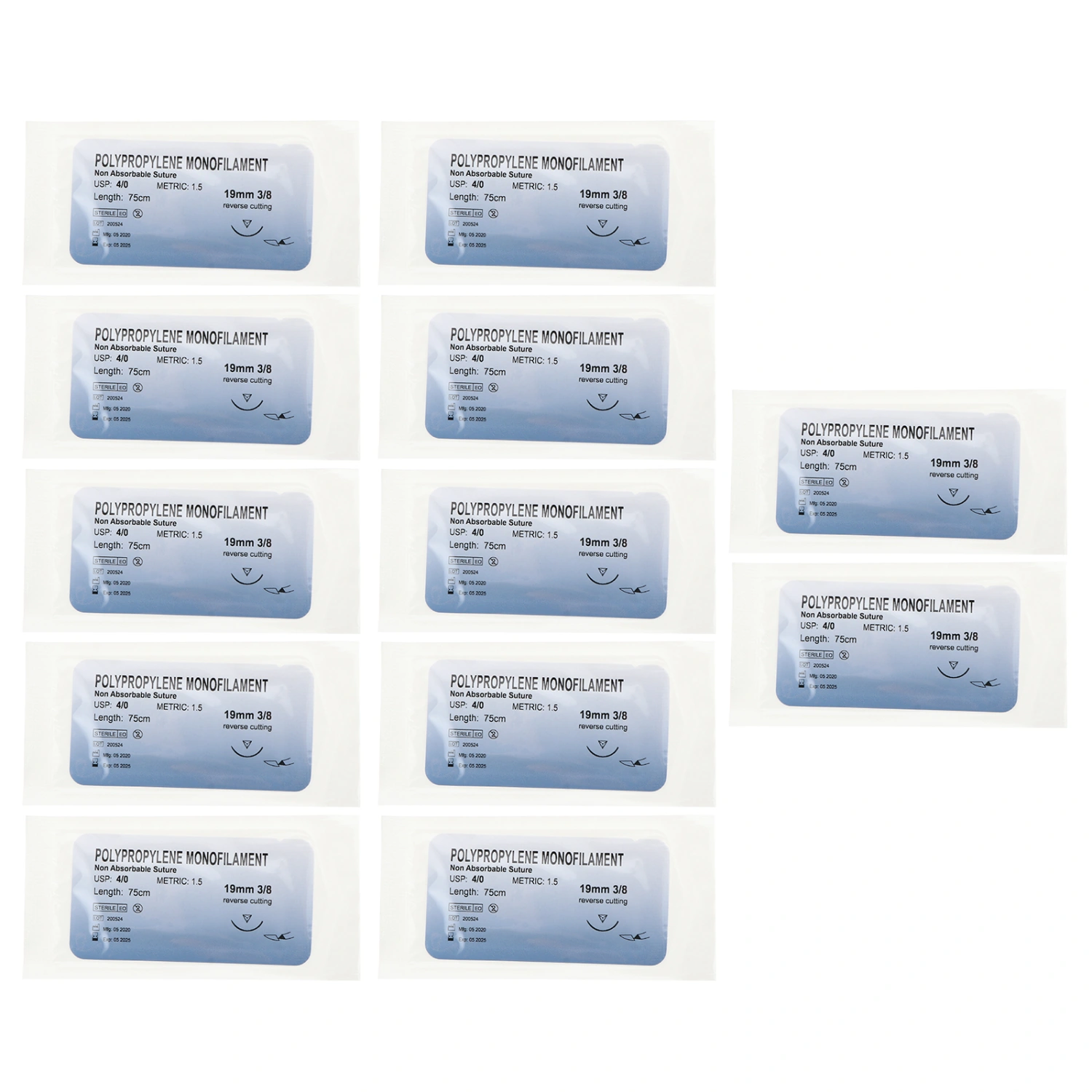 12 Pcs Suture Thread with Needle Practice Suturing Camping Survival Demo Device