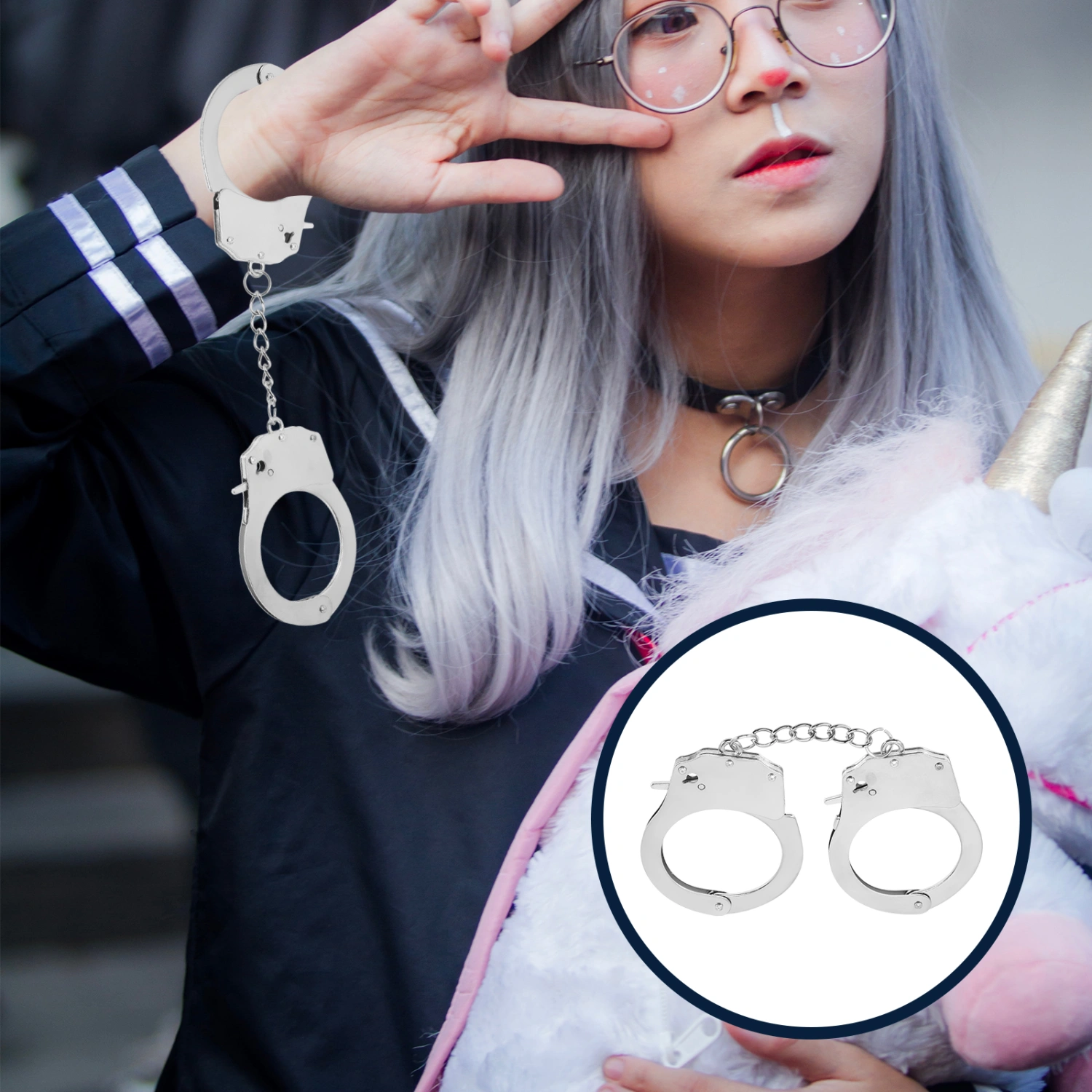 Toy Handcuffs Metal Handcuffs with Keys Portable Safety Stage Party Performance Props