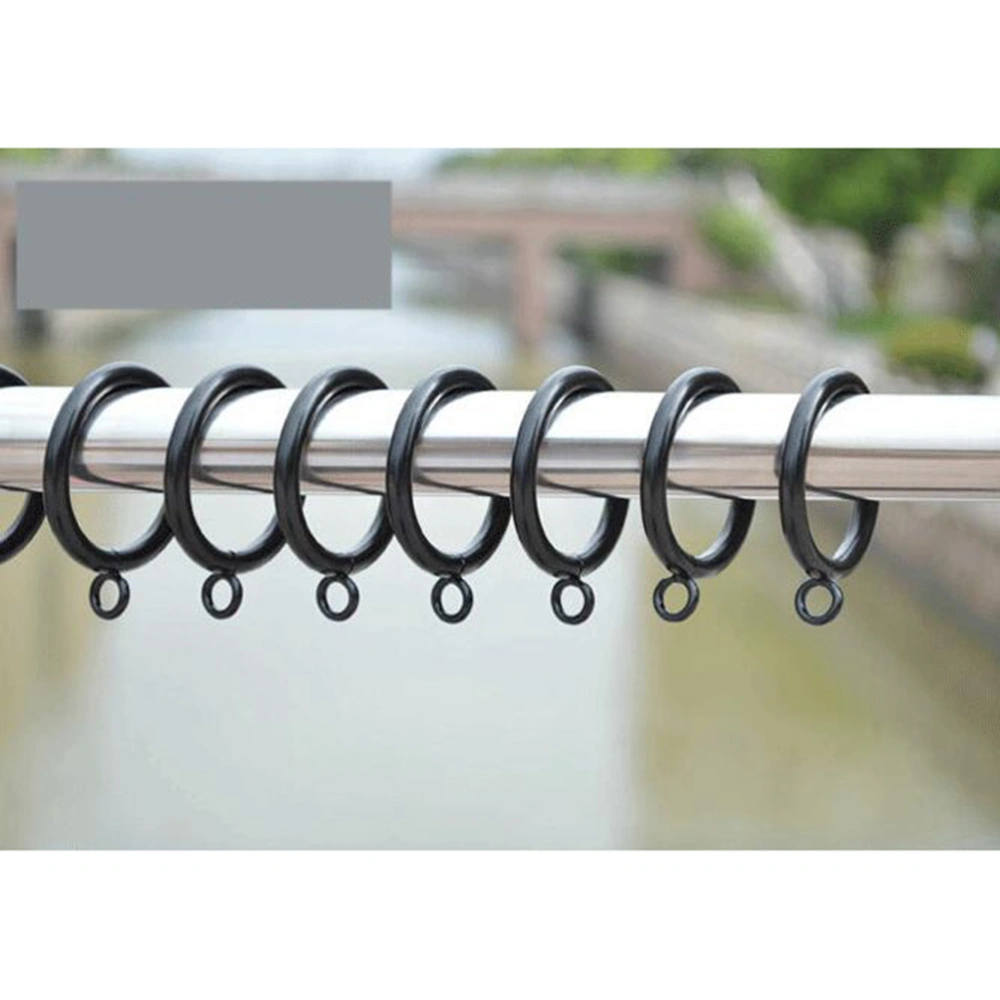 20 Pieces Black Metal Curtain Ring On Rod For Hooks Curtain Clips Hanging Ring Curtain Decorative Accessories 38mm Inner Diameter