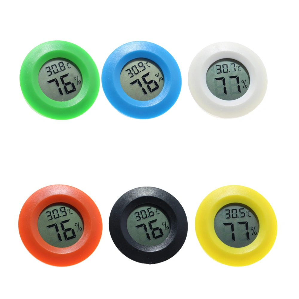 Reptile Box Thermometer Hygrometer Round Shaped Digital Temperature Humidity Meter for Indoor Bedroom Home (Random Color)