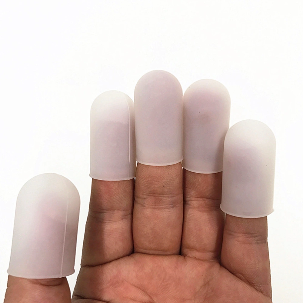 10pcs Silicone Finger Cover High Temperature Resistance Fingertip Cover Skid Resistance Finger Cover (Transparent)