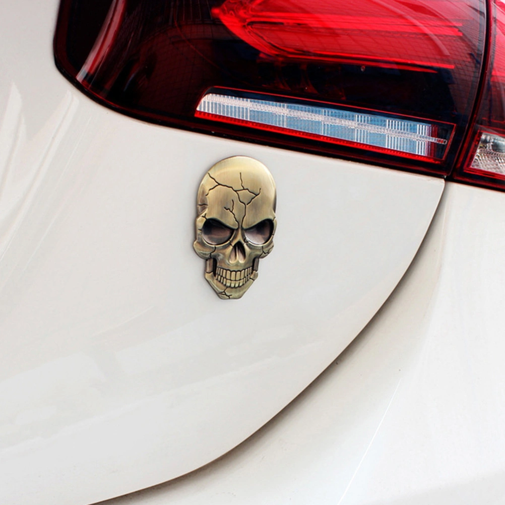 2 Pcs Car Stickers Vehicle Skull Emblems Decorative Skull Stickers Car Decals