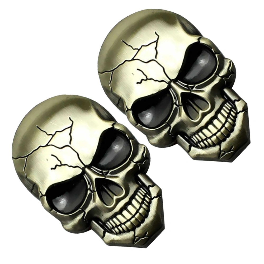 2 Pcs Car Stickers Vehicle Skull Emblems Decorative Skull Stickers Car Decals