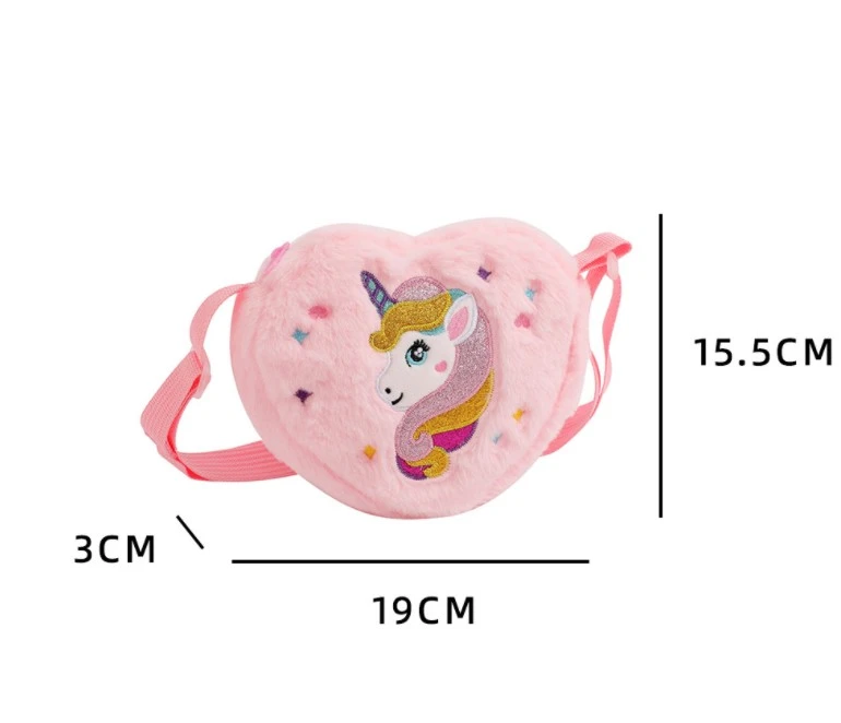 Plush Unicorn Pattern Shoulder Bag Girl Bag Unicorn Plush Bag Cute Shoulder Purse