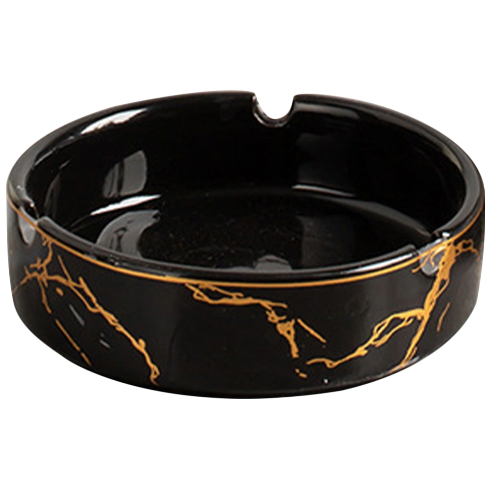 Marbling Round Ashtray Ceramic Retro Pattern Ashtray Household Soot Box