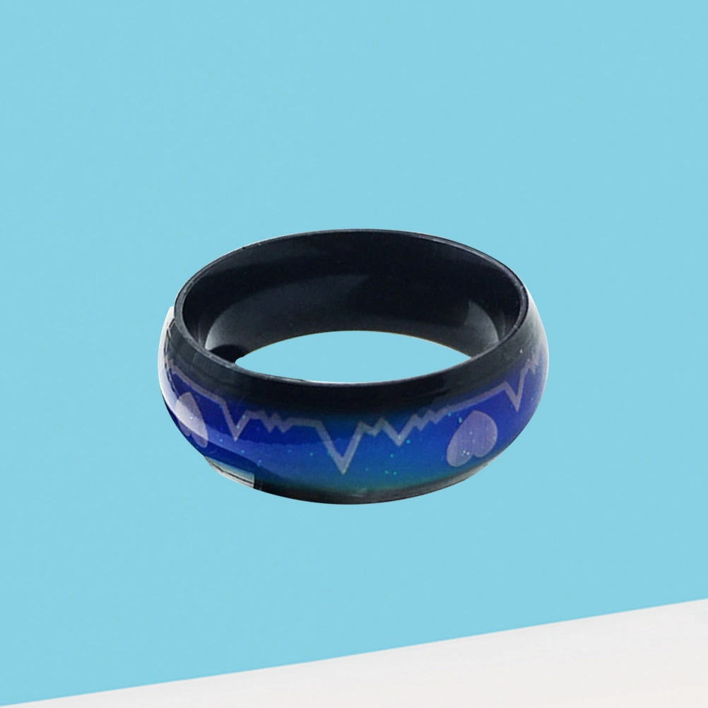 Round Shape Emotion Mood Feeling Ring Color Change Finger Ring Jewelry Finger Decoration (Size 10)