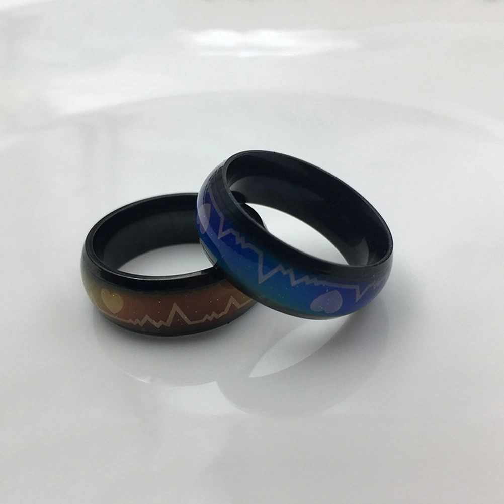 Round Shape Emotion Mood Feeling Ring Color Change Finger Ring Jewelry Finger Decoration (Size 10)