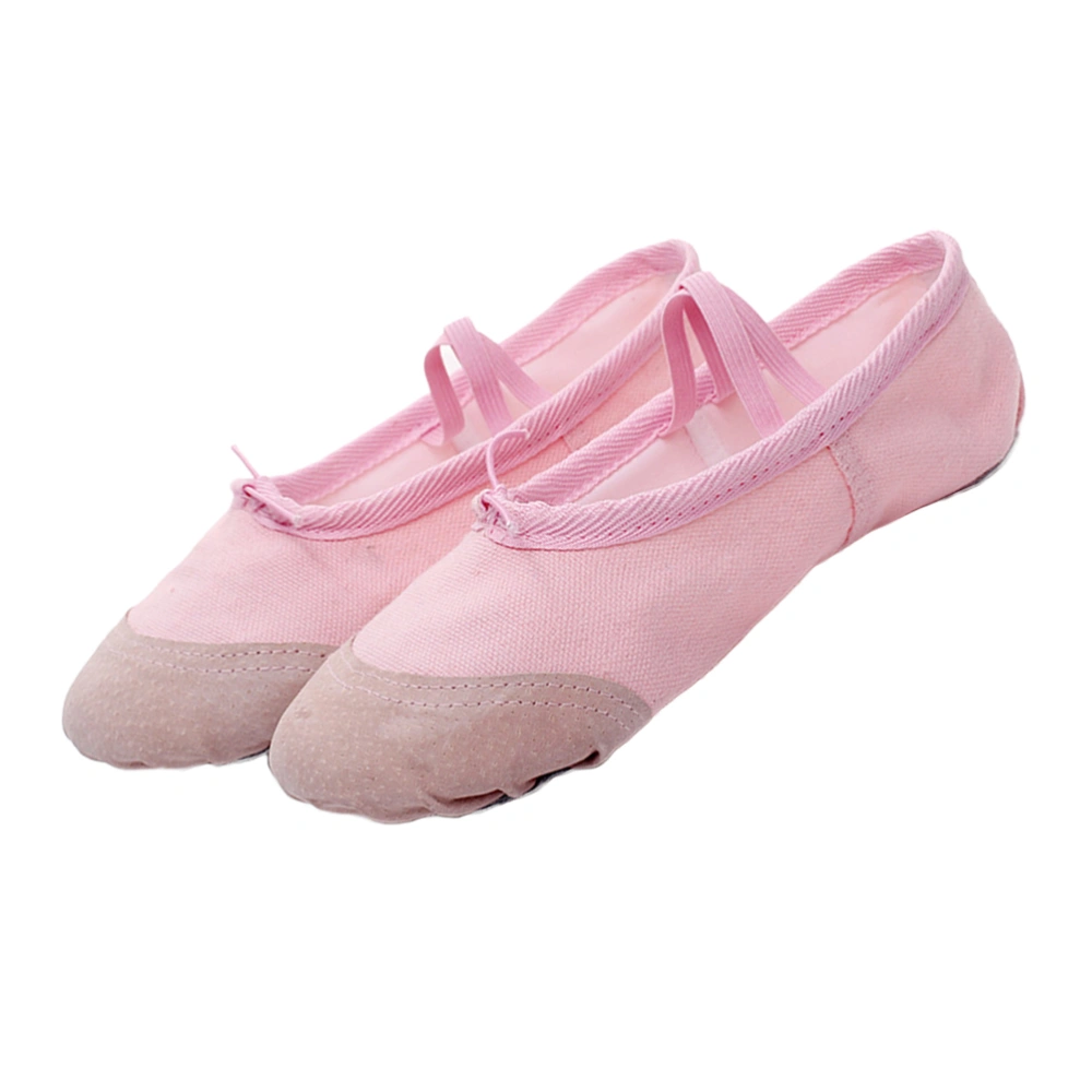 1 Pair of Ballet Shoes Lightweight Anti-slip Dancing Shoes Yoga Shoes for Kids Adults - Size 28 (Pink)