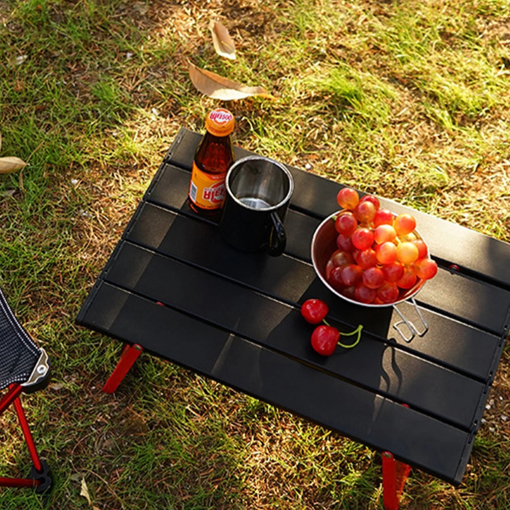 Collapsible Foldable Picnic Table Portable Camping Table Lightweight Table (Red)