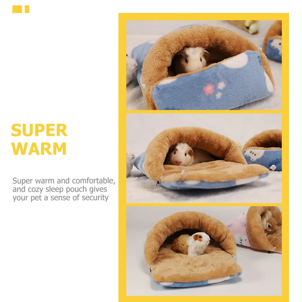 Guinea Pig Bed Sugar Glider Pouch Cartoon Printing Hamster Bed Comfortable Pets Sleeping Bed