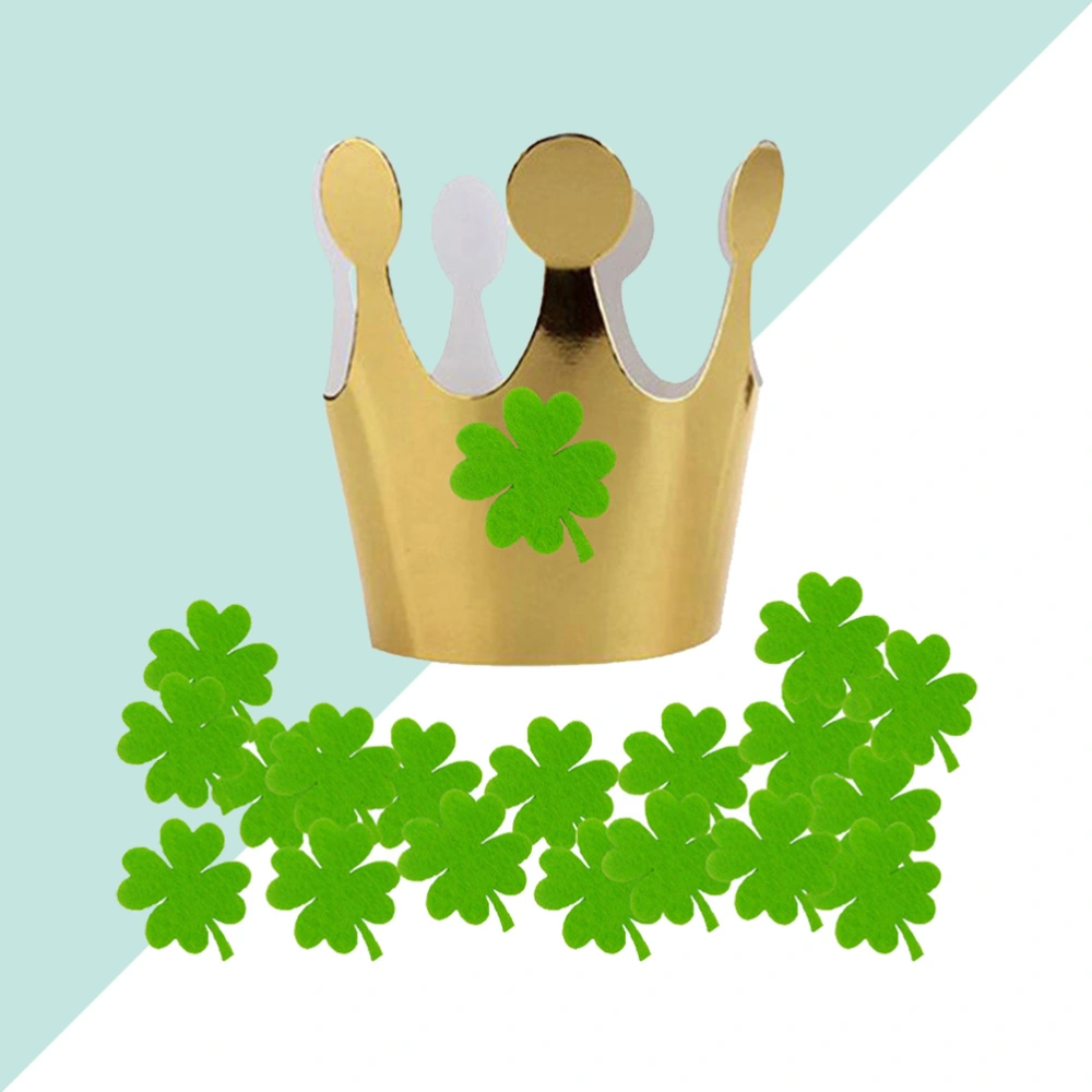 20pcs/10 Sets St. Patrick's Day Golden Paper Birthday Hats Four Leaf Clover Crown Festive Party Supplies Photo Props