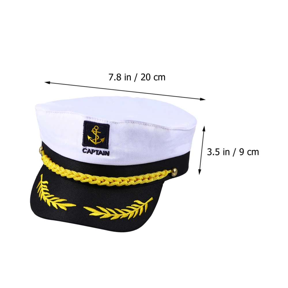 2Pcs Captain Hat Stage Performance Costume Hat Party Cosplay Navy Hat Costume Party Hat