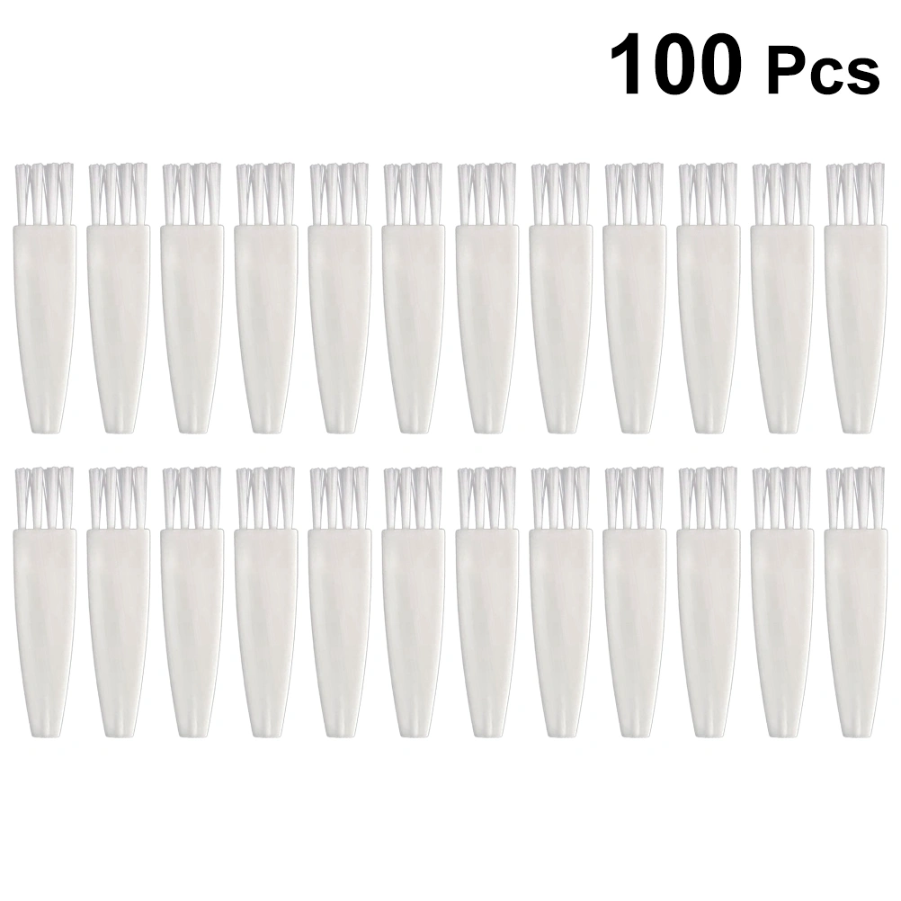 100pcs Small Cleaning Brush Multifunctional Dedusting Brush Maintenance Brush Plastic Dust Removal Brush for Paint Keyboard (White)