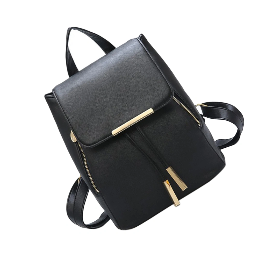 Black Backpack Female PU Leather Backpack Street Bag School Bag Adolescent Girls Backpacks