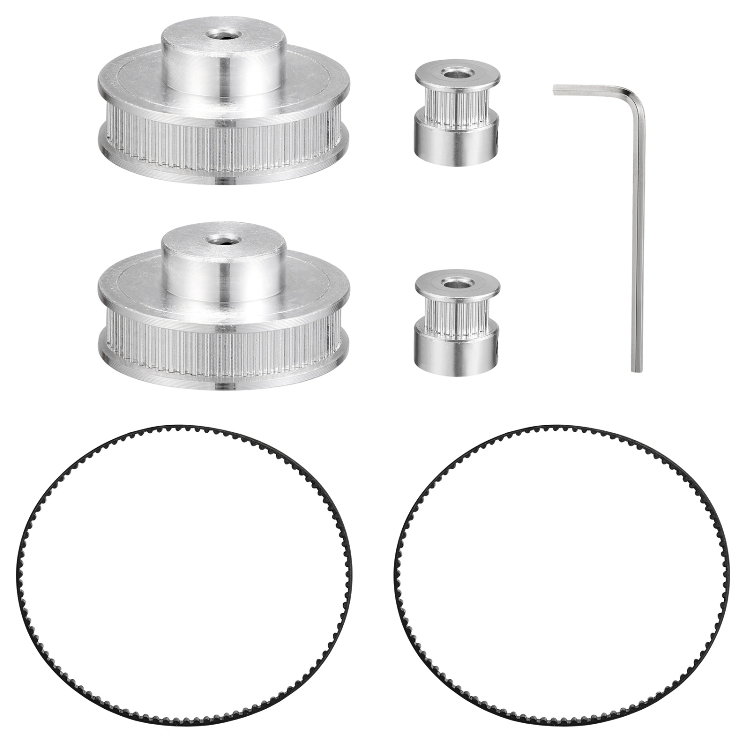 ULTECHNOVO 1 Set Synchronous Wheel Set Aluminum Timing Pulley with 2 pcs Length 200mm Width 6mm Belt