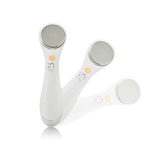 Portable Ultrasonic Iontophoresis Instrument Facial Massager Cleansing Beauty Device (White)