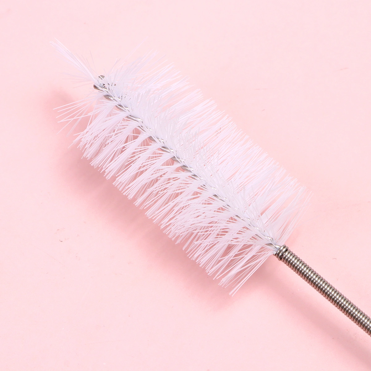 1PC 155CM Flexible Water Pipe Brush Fish Tank Inlet Outlet Pipe Brush Spring Tube Cleaning Brush Portable Cleaning Tool for Office Home (White)