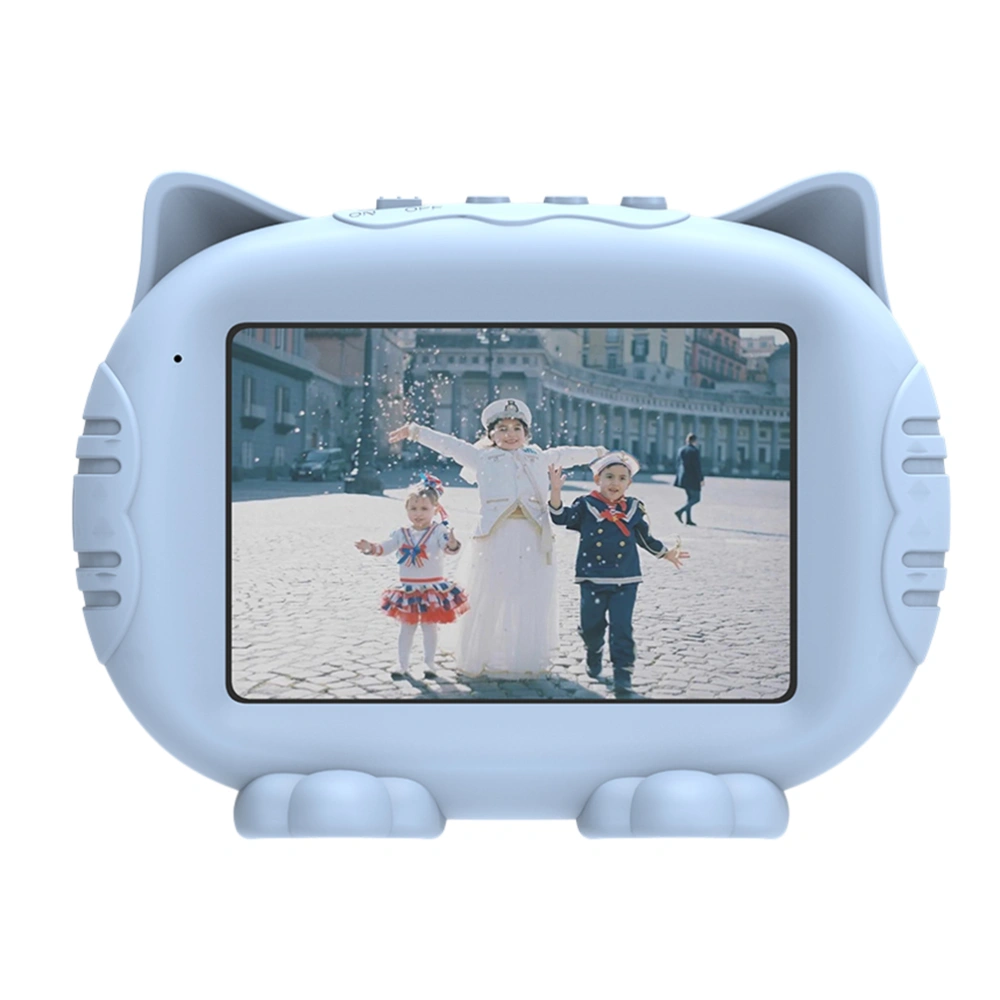 1pc Kids Photo Frame Digital Photo Frame Creative Alarm Clock Photo Storage Holder for Kids Adults without SD (Blue)