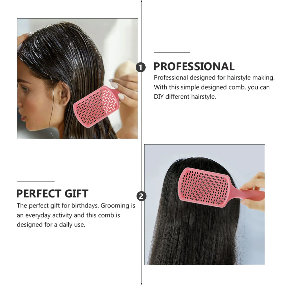 4Pcs Plastic Styling Comb Women Massage Comb Personal Hairdressing Tool Pink