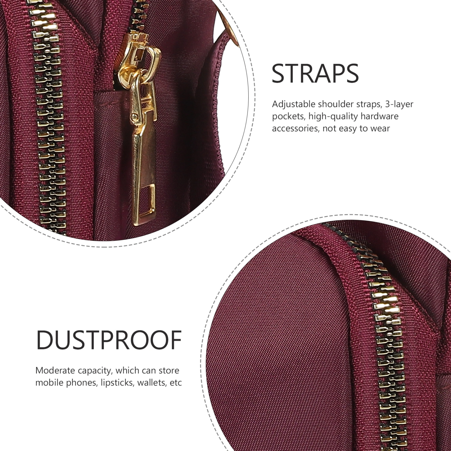 Ladies Casual Shoulder Bag Portable Waterproof Mini Crossbody Bag Small Shoulder Bag