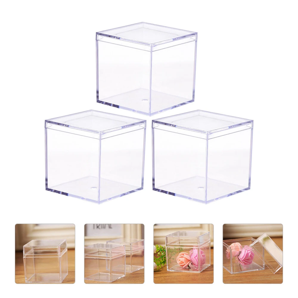 4pcs Transparent Display Storage Case Box Packing Box Acrylic Packing Case