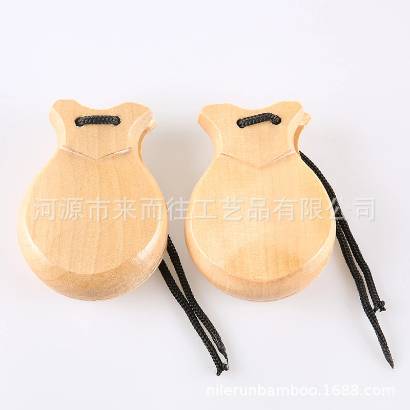 2 Pairs of Castanets Small Finger Castanets Rhythm Wooden Musical Instruments