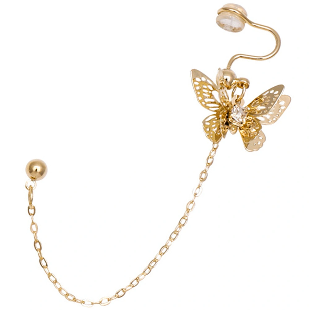 1pc Styled Earring Stylish All-match Ear Decor Chain Ear Clip(Golden)